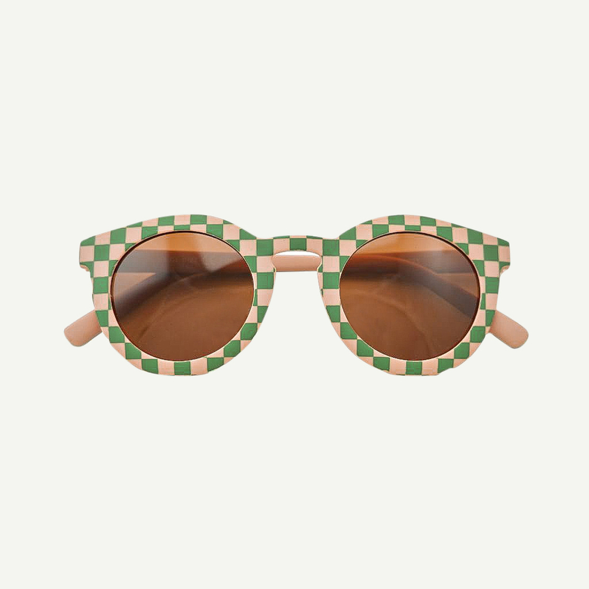 GRECH & CO.LUNETTES DE SOLEIL BÉBÉ 0-2 ANS CLASSIC DAMIER VERT ET ROSE