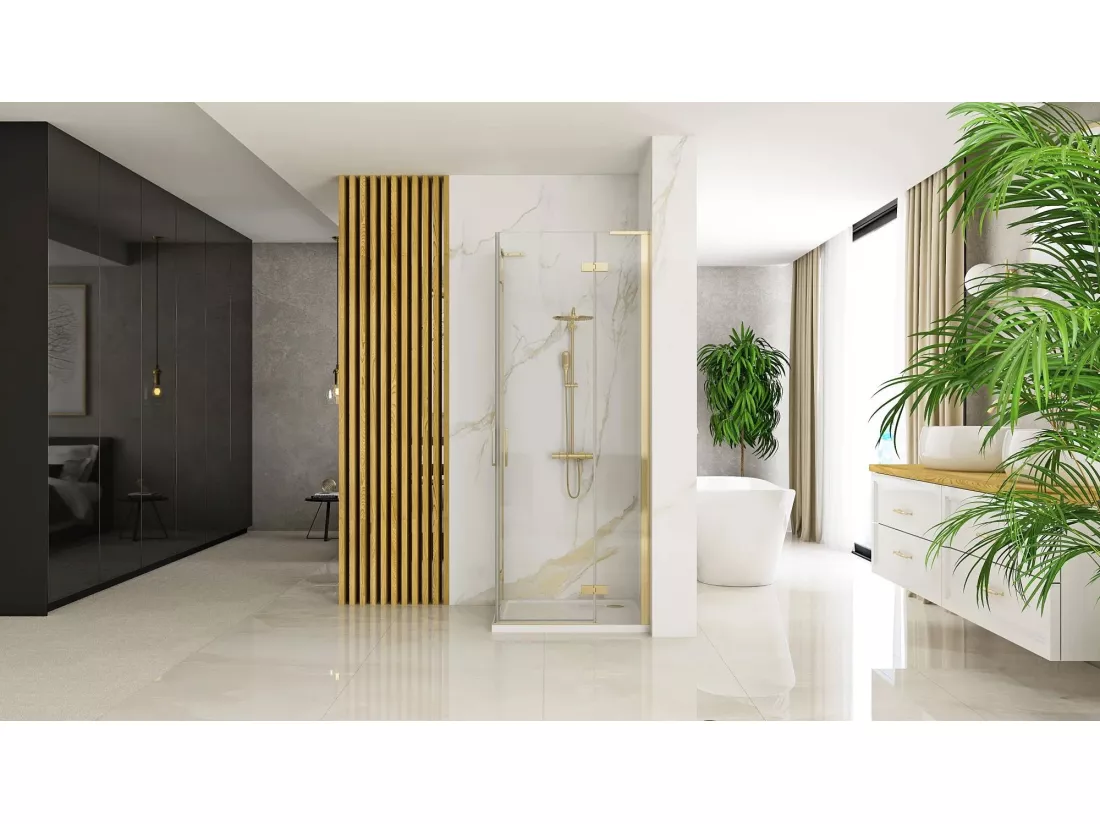 Cabine De Douche Rea Hugo 100X100 Brush Gold