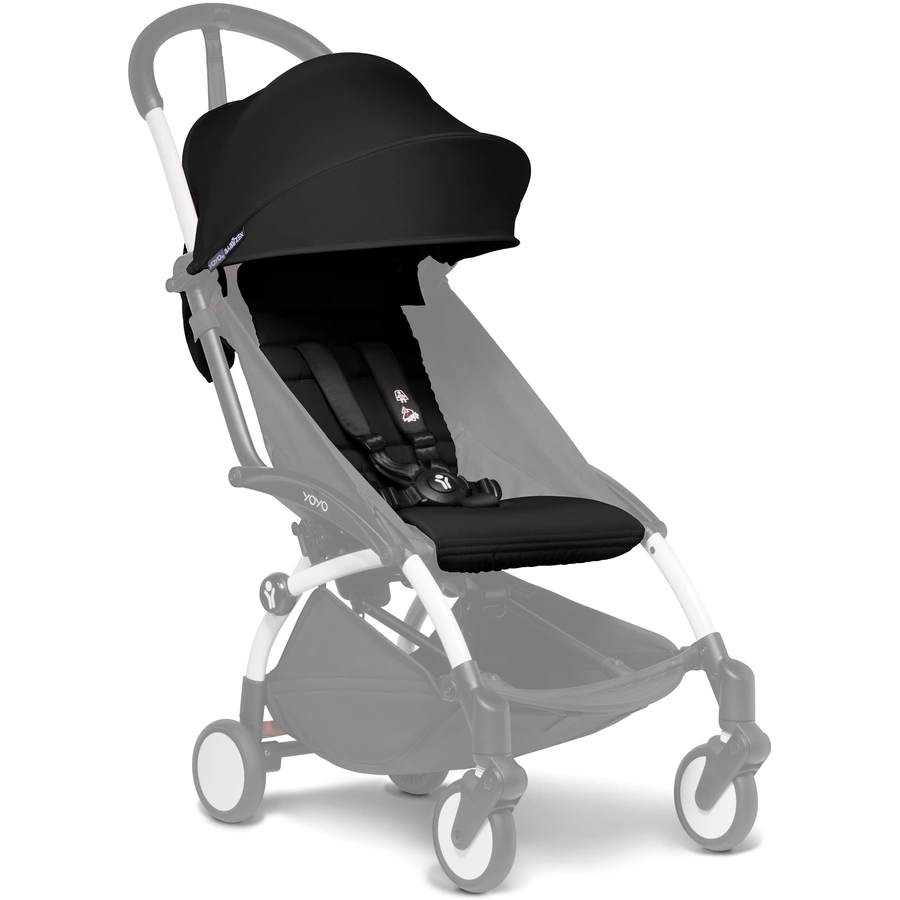 BABYZEN Kinderwagen YOYO2 0+ White mit Liegewanne und Textilset Black