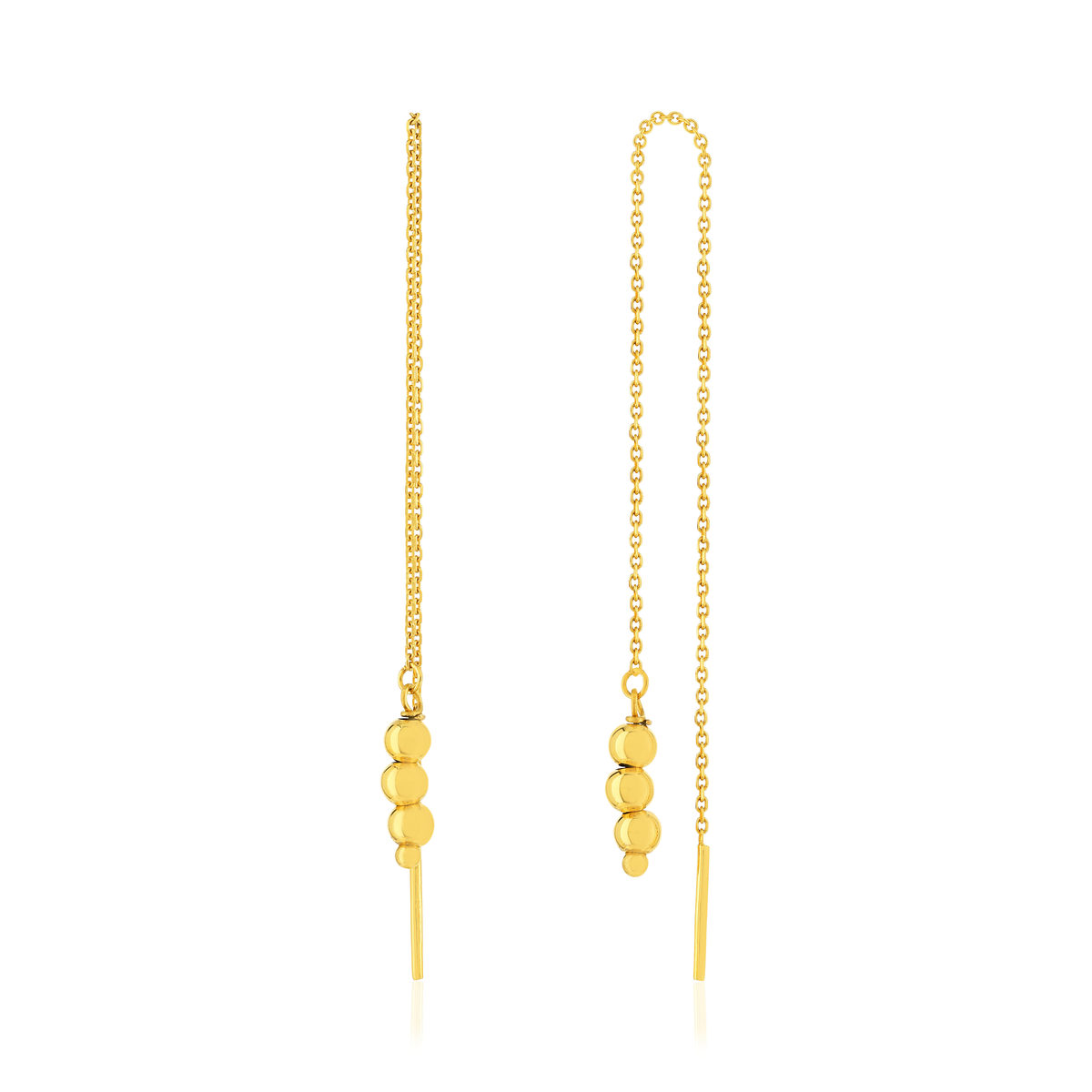 Boucles d'oreilles or 375 jaune, motif boules.