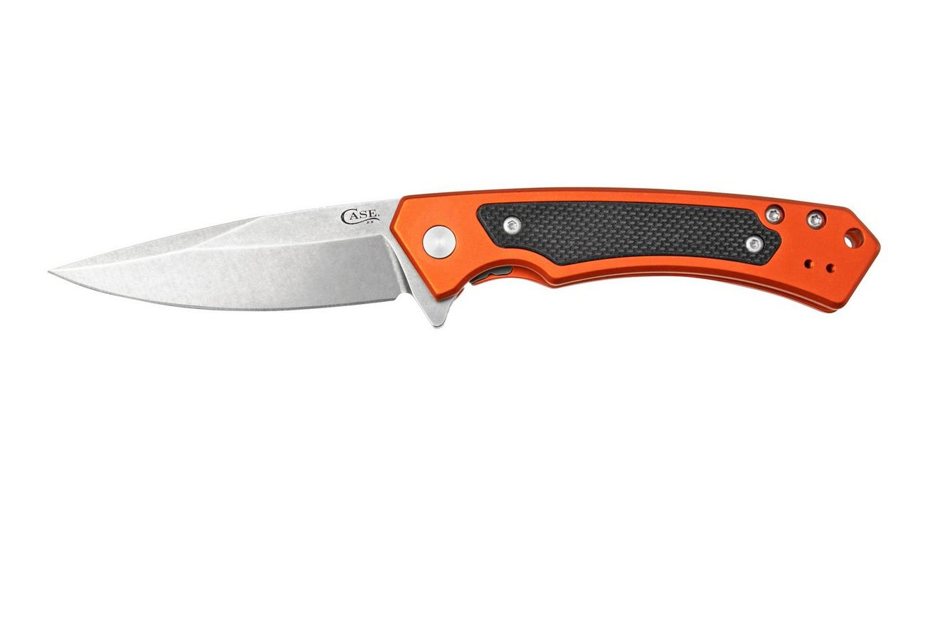 Case The Marilla, Orange Anodized Aluminum, S35VN, Black G-10 Inlay, 25886 zakmes