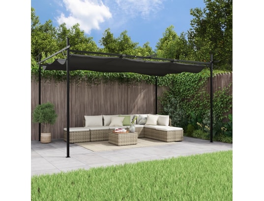 VIDAXL - Pergola avec toit rétractable anthracite 395x292x230 cm