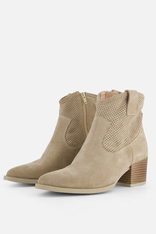 Linea Zeta Enkellaarsjes beige Suede