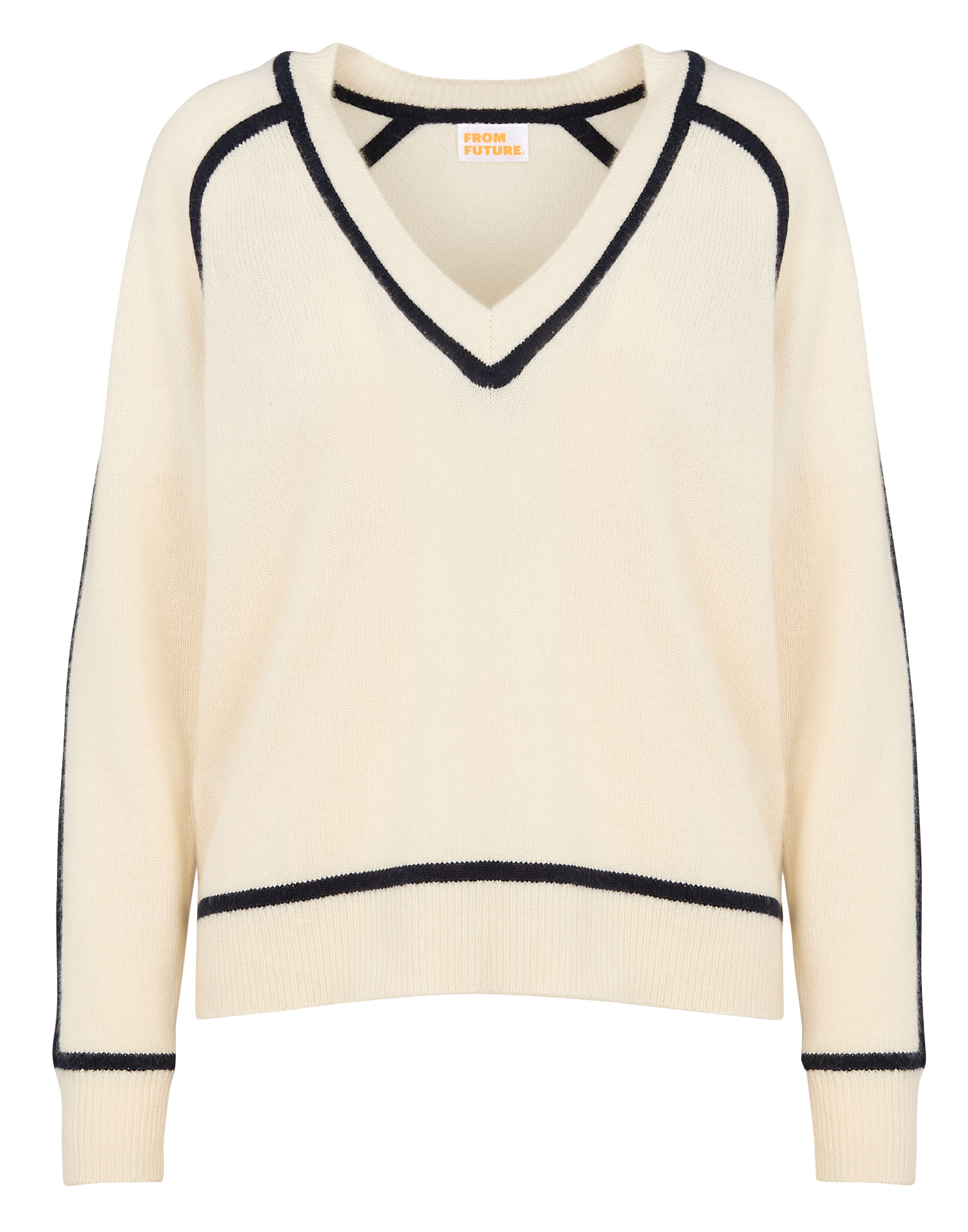 Pull col v en cachemire | Blanc