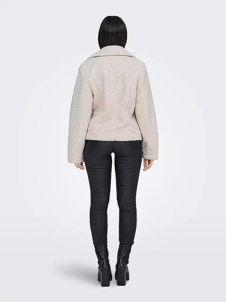 ONLY Jacke in Felloptik ONLRIO TEDDY BIKER creme