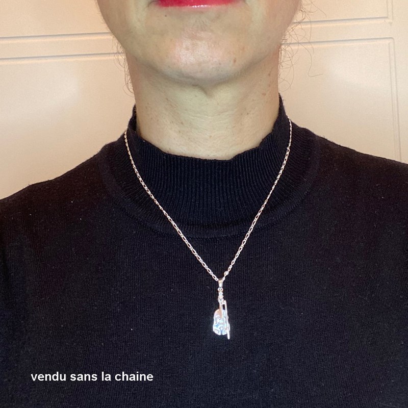 Pendentif violon et archet - Argent massif