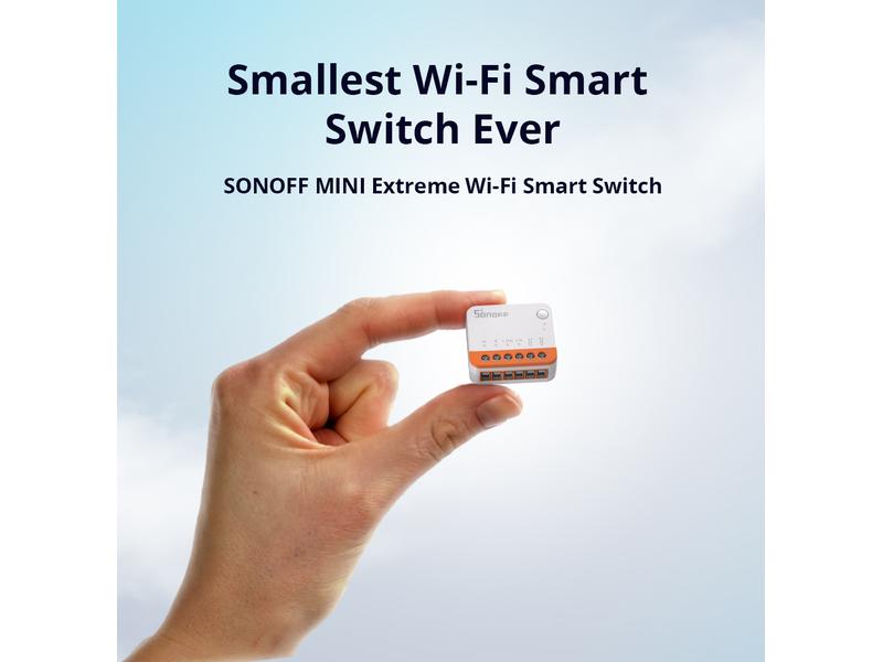 SONOFF WLAN-Lichtaktor MINIR4, 2400 W, 1-fach Extra kleiner MINI Extreme Wi-Fi Smart Switch