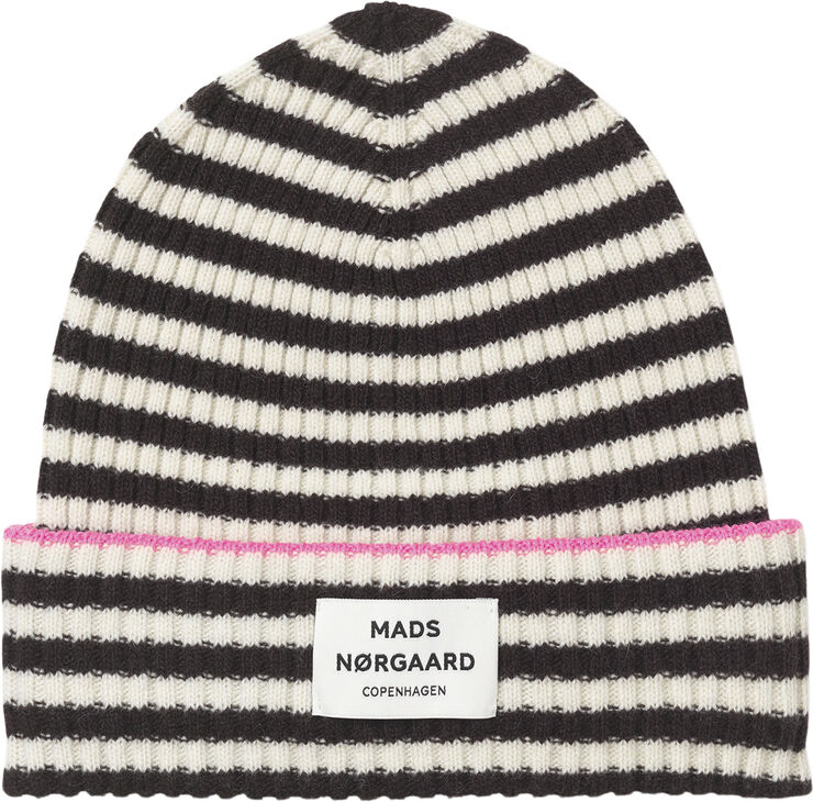 Mads Nørgaard - Copenhagen Recycled Iceland Anju Hat Sort og hvid med striber