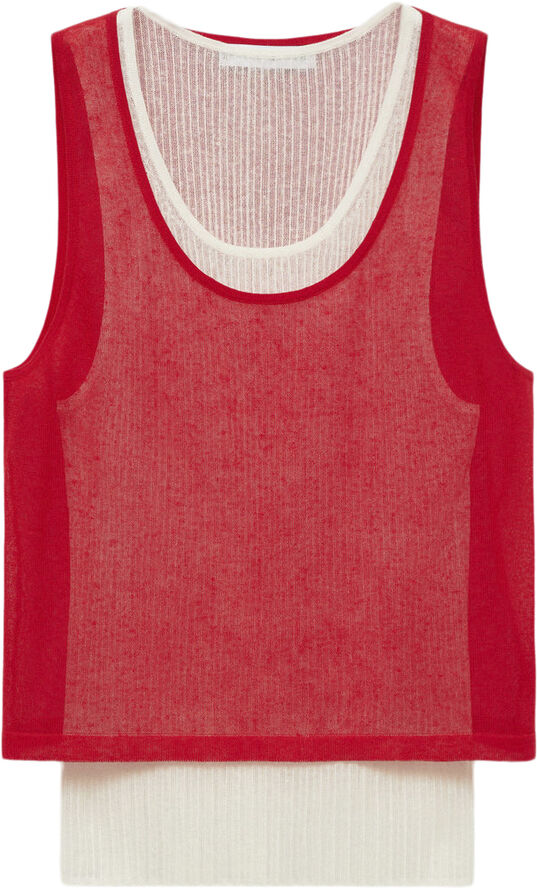 MANGO Combined lyocell top Red