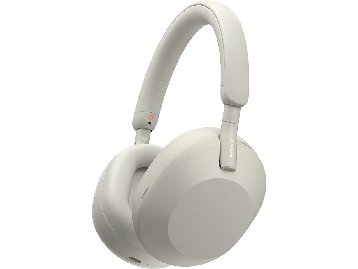 [OUTLET] - Sony WH-1000XM5 - Hovedtelefoner med mik. - fuld størrelse - Bluetooth - trådløs, kablet - aktiv støjfjerning - 3,5 mm jackstik - sølv