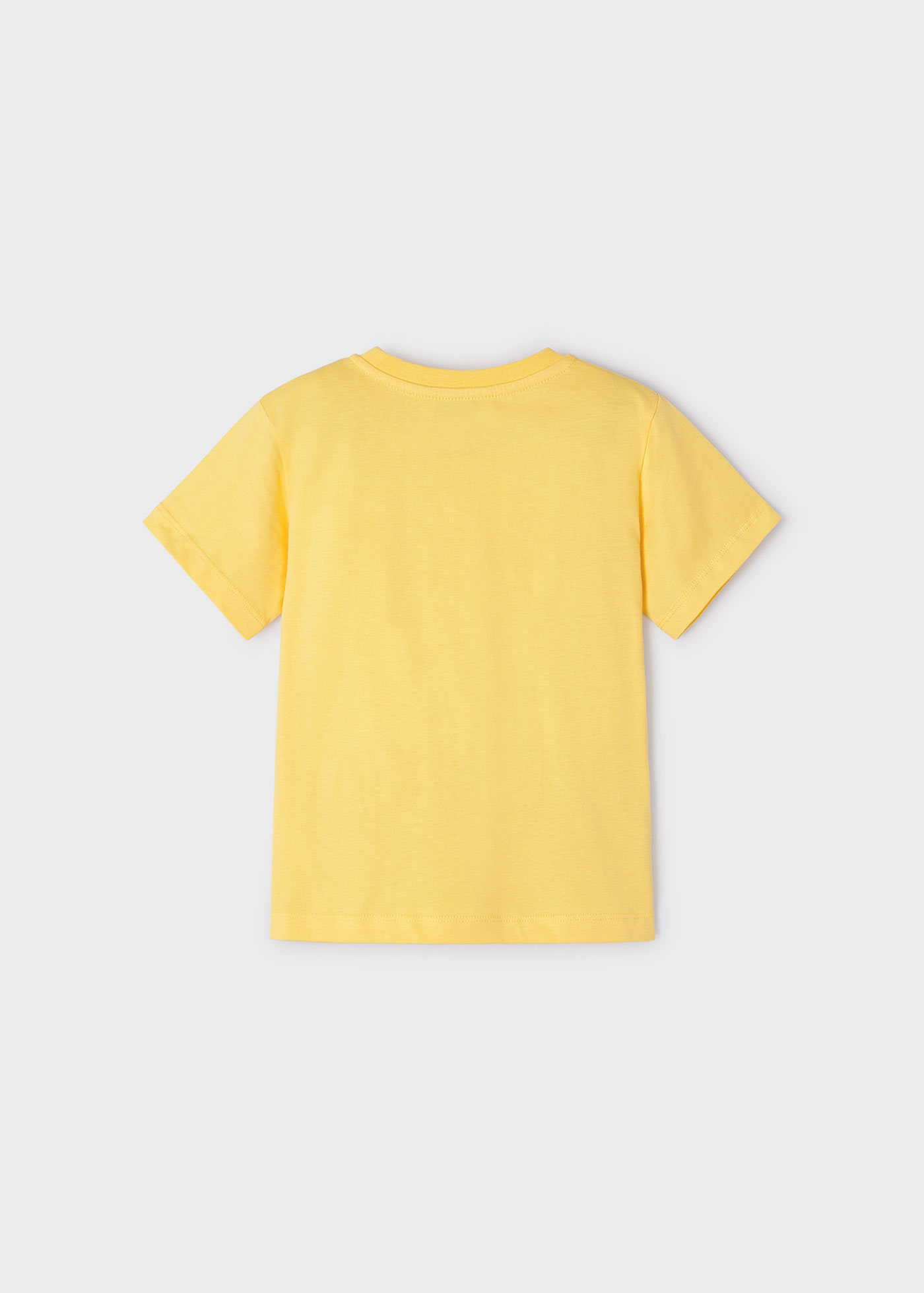 Camiseta interativa Better Cotton com QR Code para meninos, cor páprica.