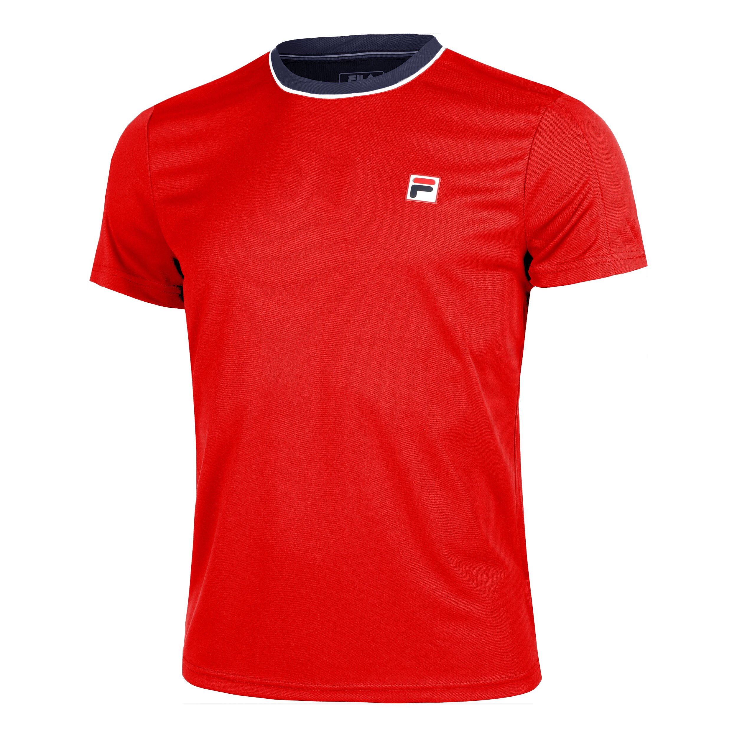 Fila Enzo T-shirt Hommes - Rouge , Bleu Foncé