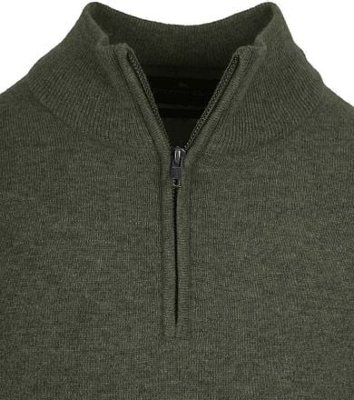 Steppin' Out Half Zip Trui Merinowol Olijfgroen SM1204.0003-5103 kopen