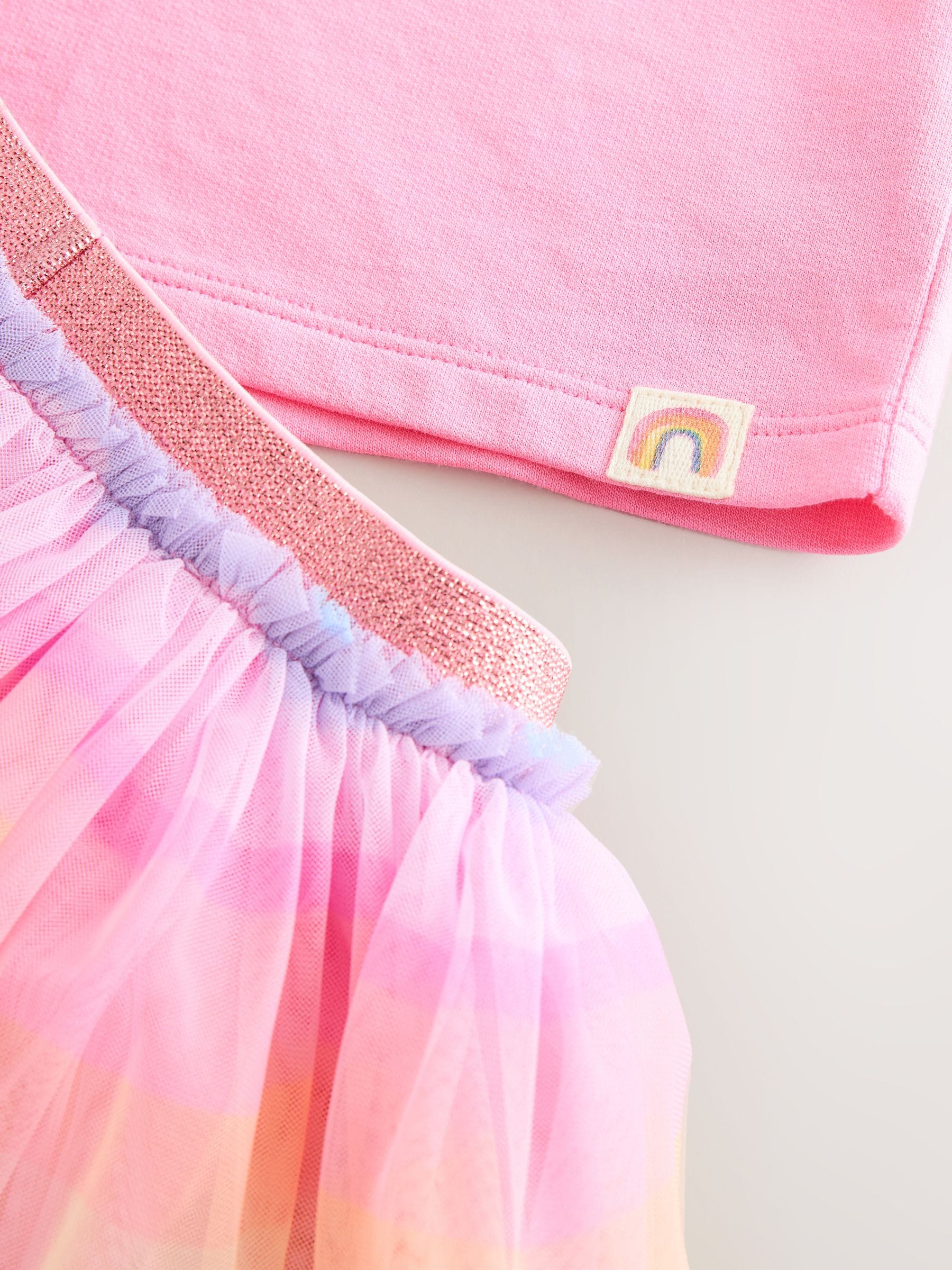 Regenboog/roze - Set van top en tutu-rok (3mnd-7jr)