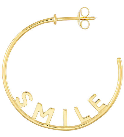 Design Letters Ohrring - 1 st. - Smile Hoop - Gold
