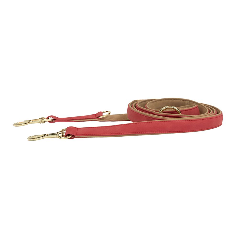 Kentucky CUIR VEGAN - Laisse pour chien red/beige