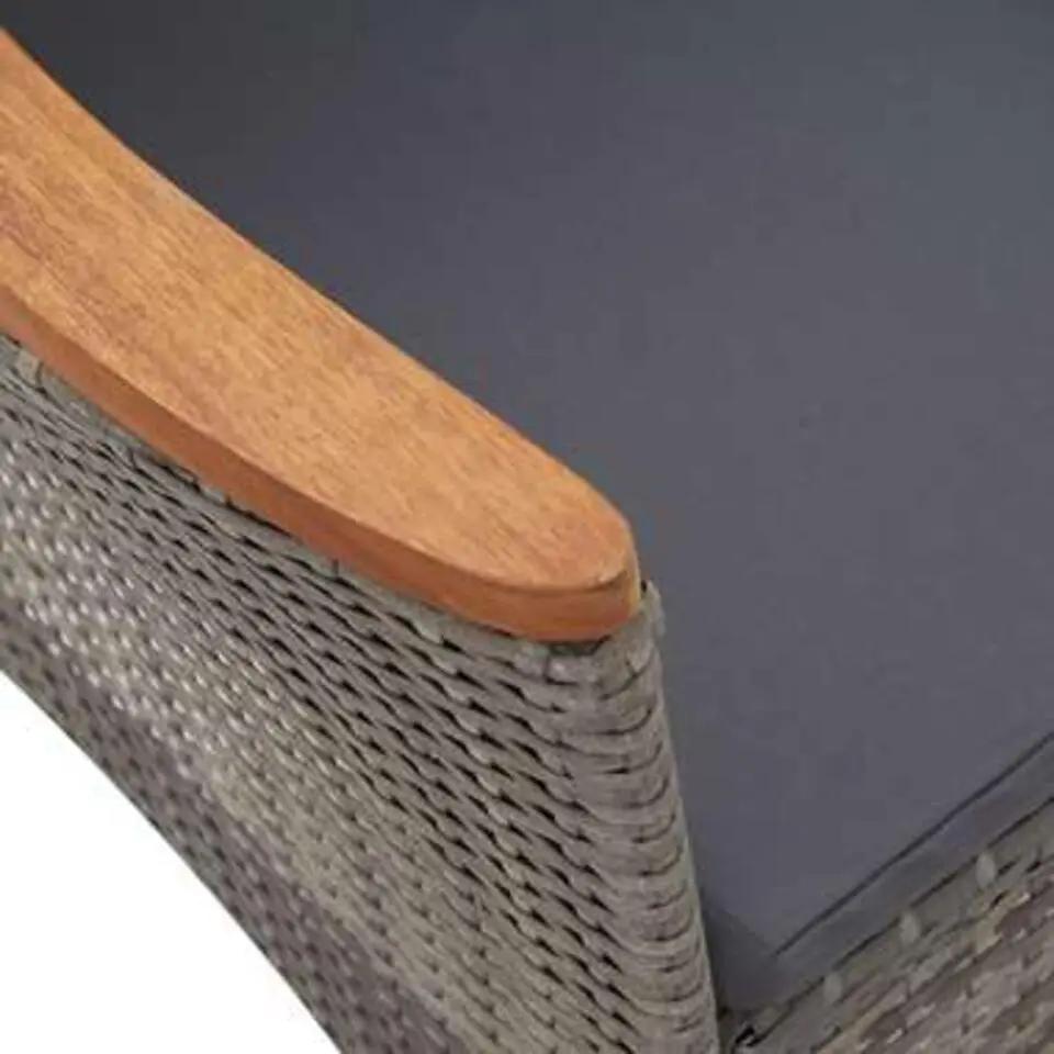 vidaXL - Tuinset - Grijs - Poly rattan - 90 cm tafellengte