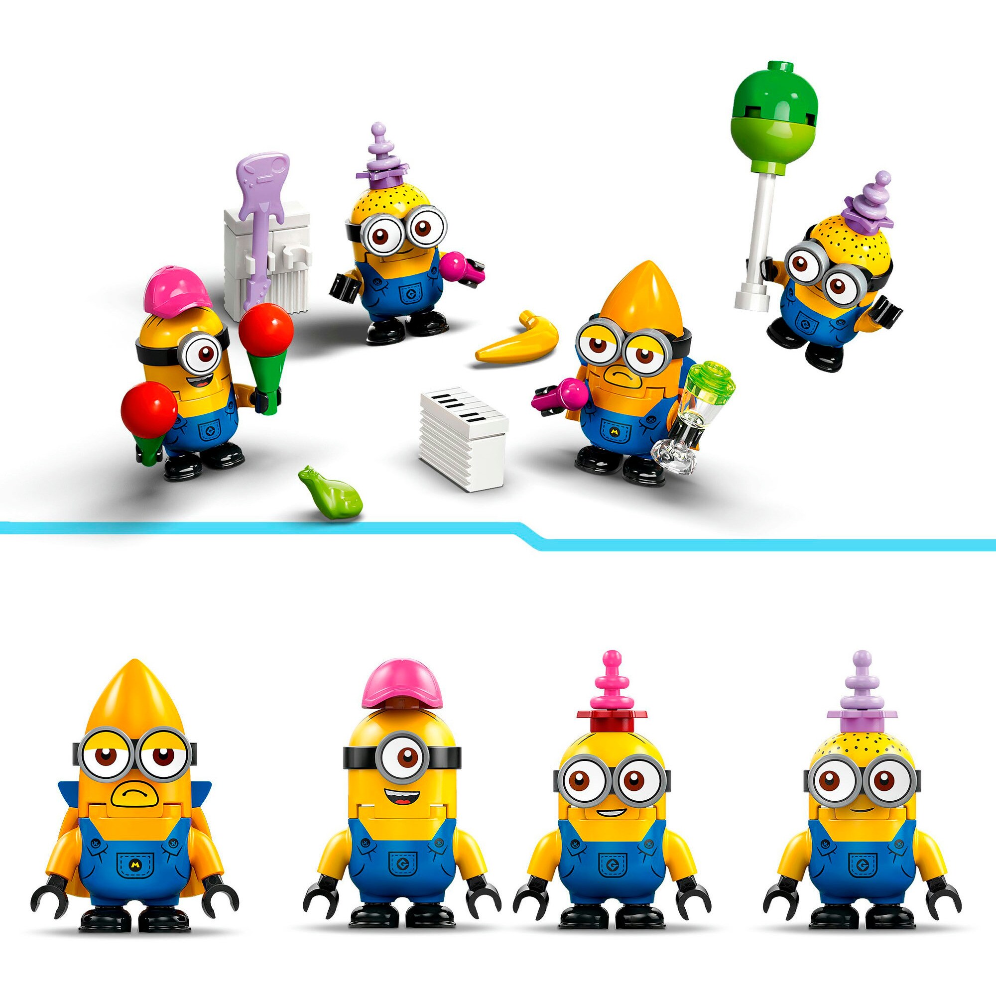 LEGO Konstruktionsspielzeug Minions und der Party Bus