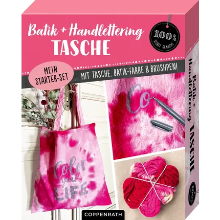 Coppenrath Verlag Mein Batik + Handlettering Starter-Set (100% selbst gemacht)