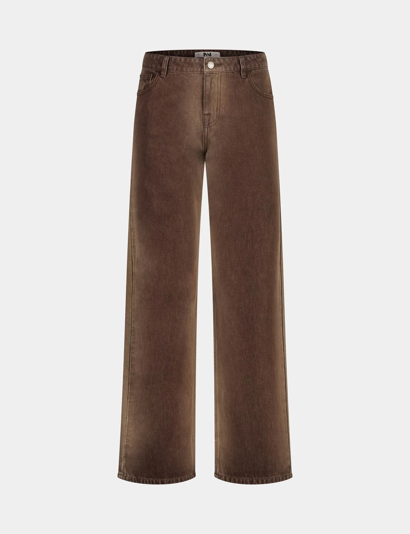 Jean straight taille basse marron clair
