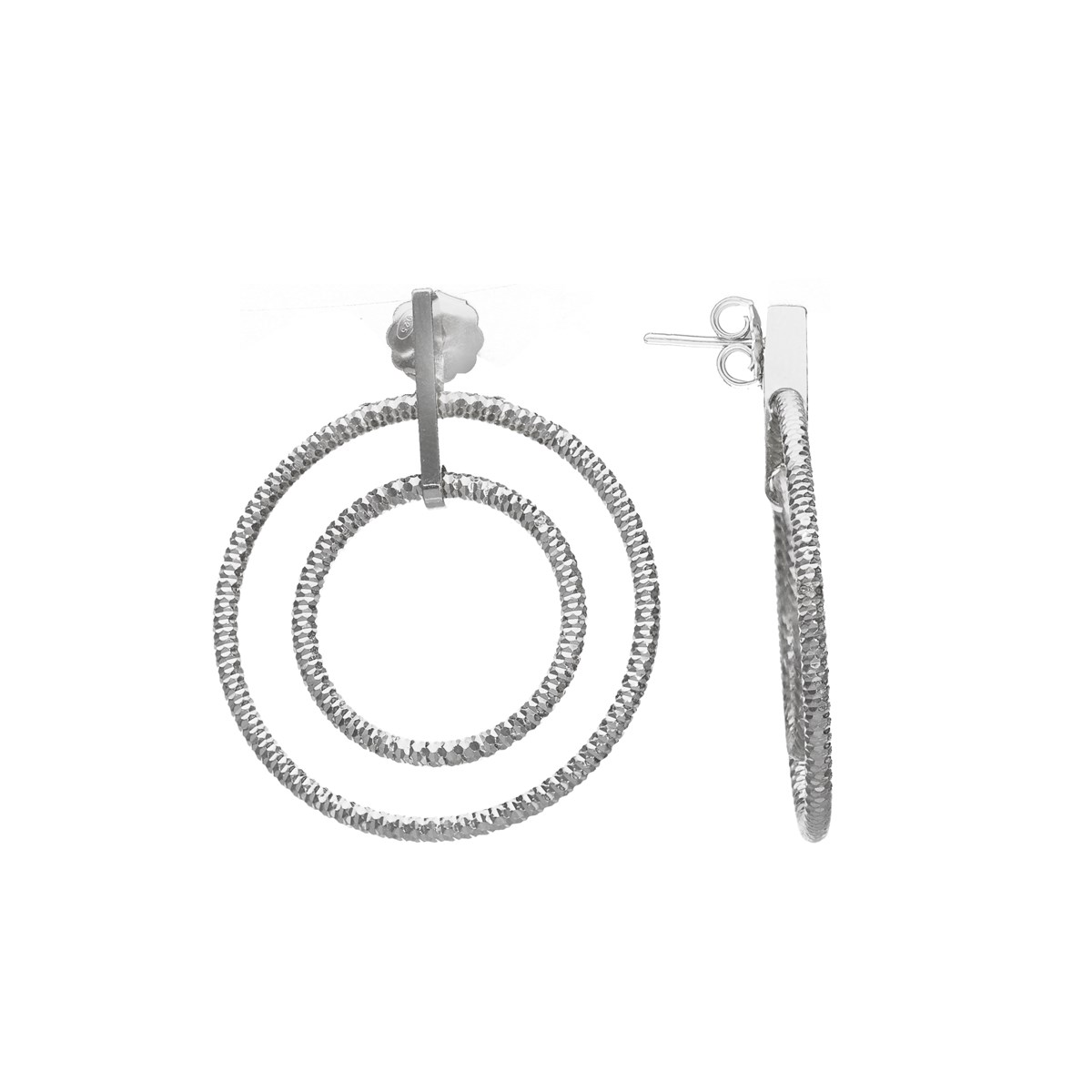 Boucles D'oreilles Argent 35mm Cercle De Vie