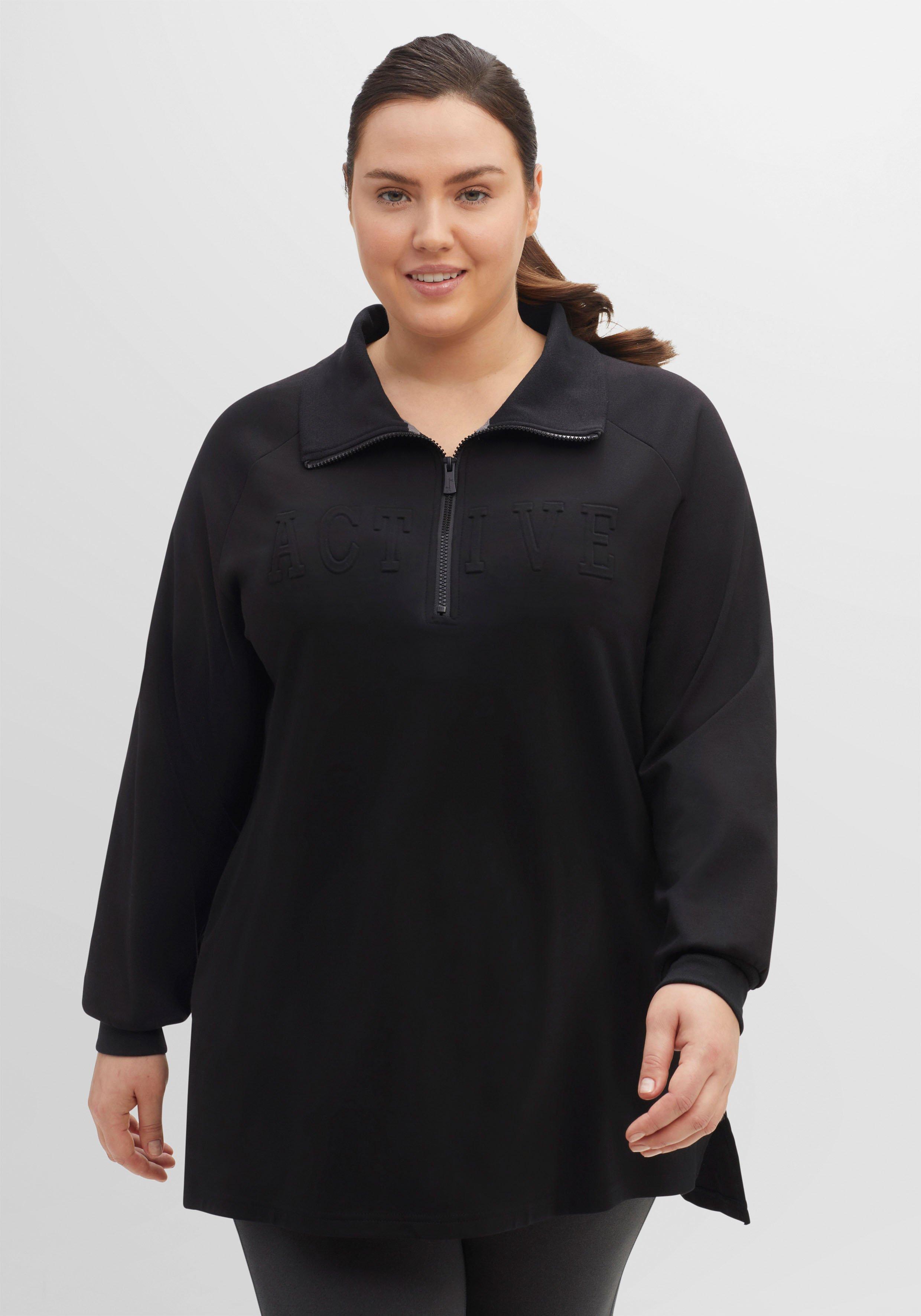 Relax-Longsweatshirt mit Troyerkragen