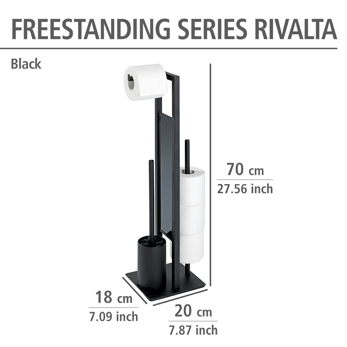 Wenko Rivalta wc-boy zwart mat
