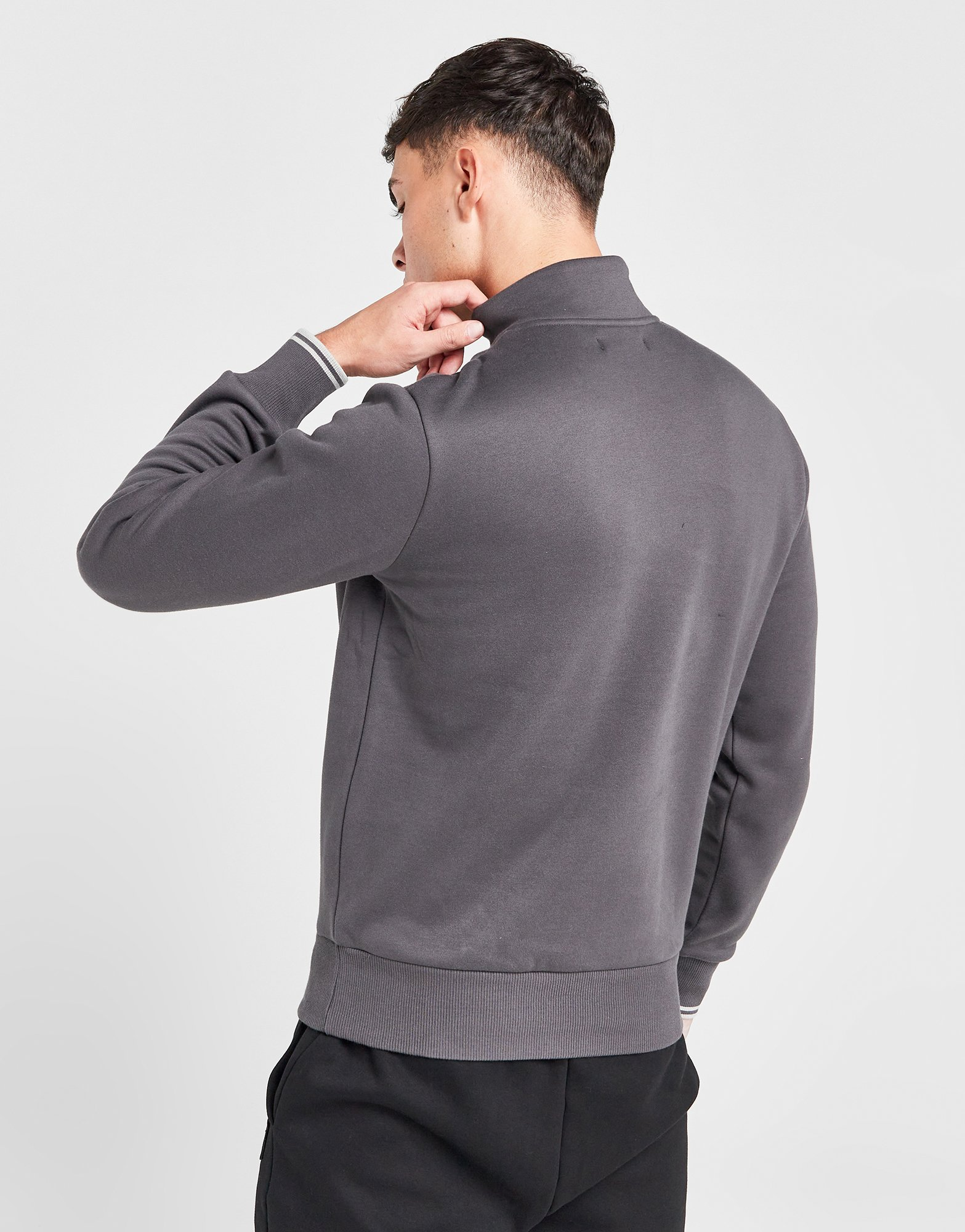 Fred Perry Sweatshirt Zippé 1/4 Badge Homme
