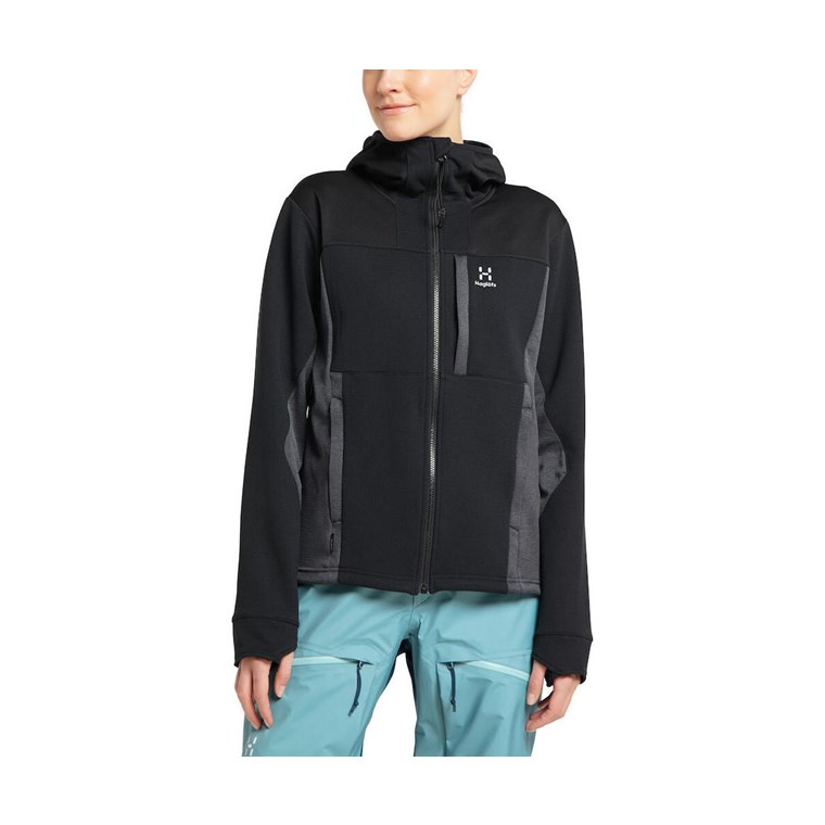 Haglöfs Vassi Mid Hooded Jacket Women True Black/Magnetite