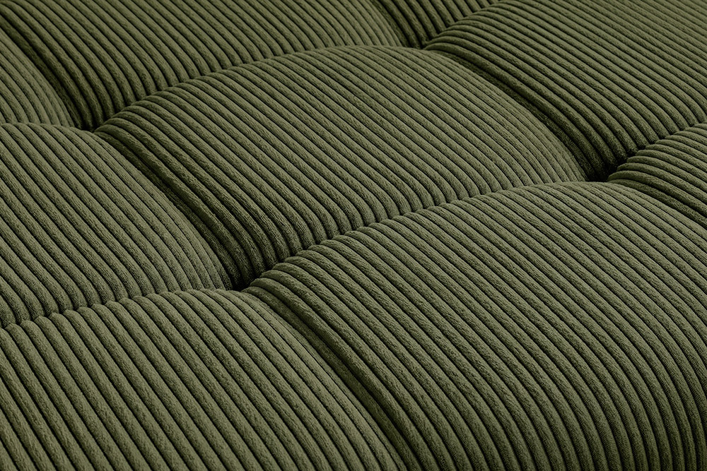 Moderner Hocker ELEGANCIA 110cm grün Cord mit Ziersteppung