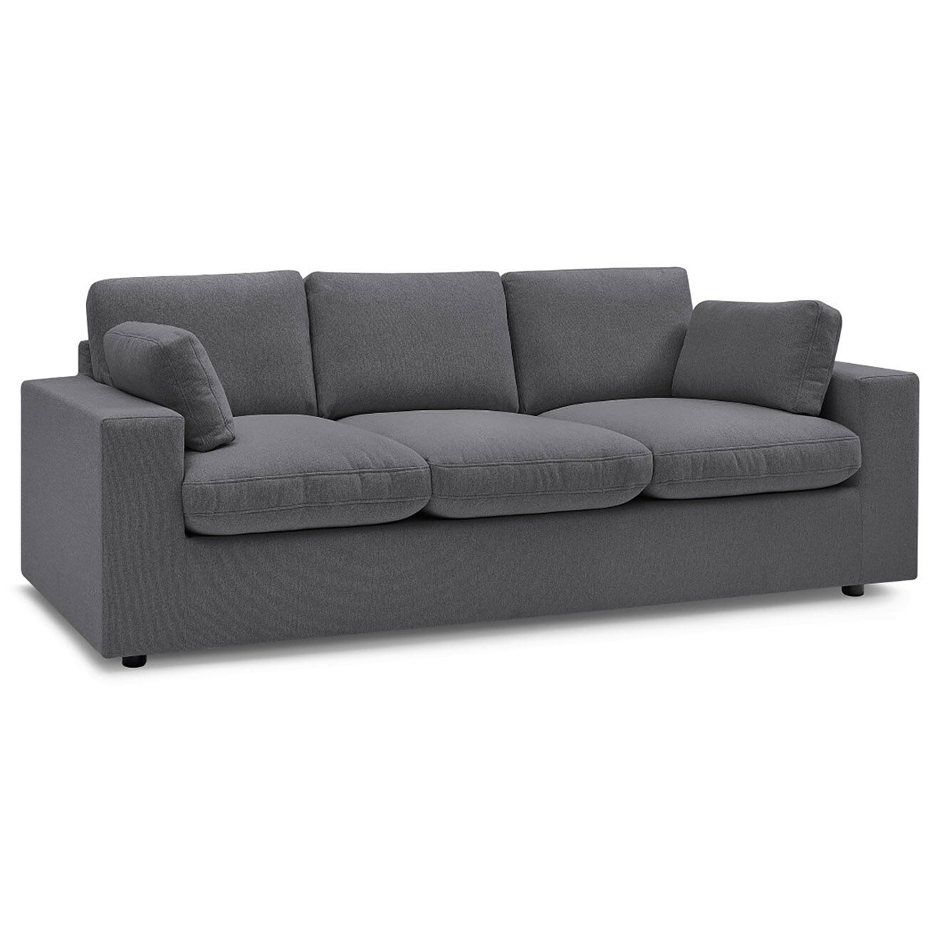 Bobochic Canapé compact belair gris foncé - 220x93x80 cm