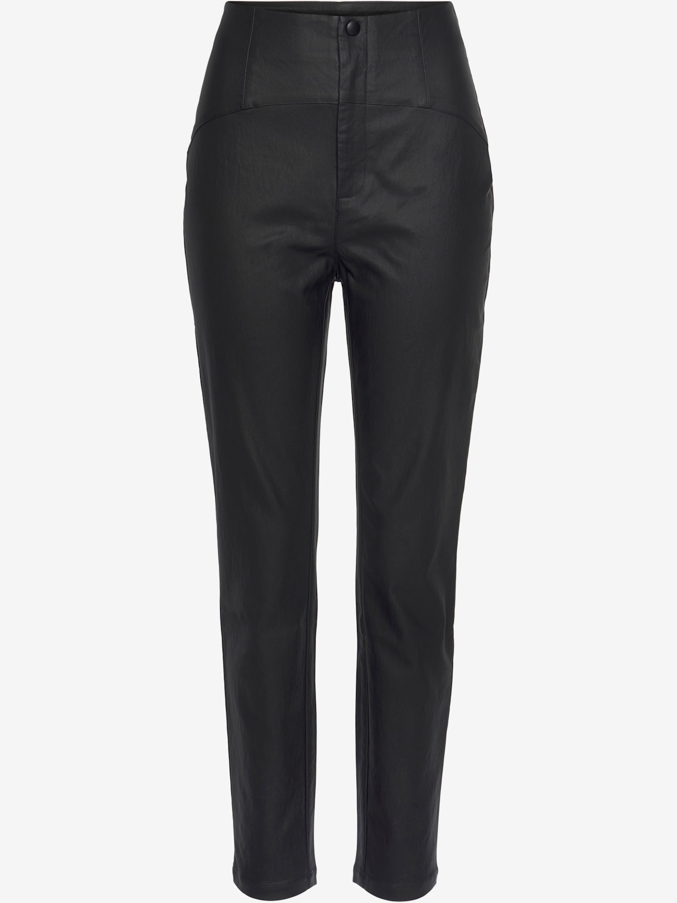 Jegging pantalon en matière synthétique avec ceinture taille haute