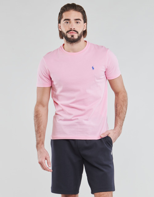 Polo Ralph Lauren - T-SHIRT AJUSTE COL ROND EN COTON LOGO PONY PLAYER Rosa