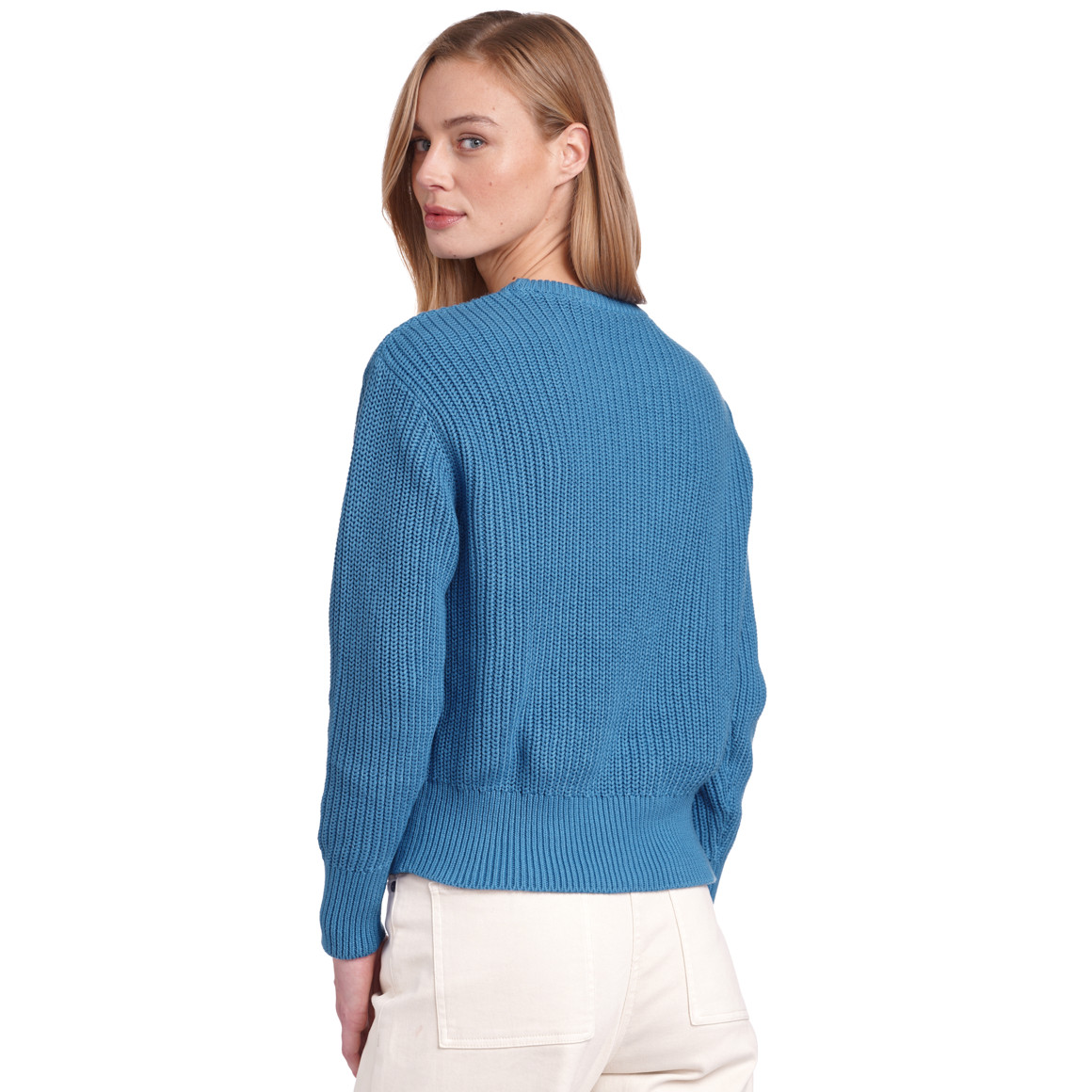 Jonas Nielsen Damen Strickpullover aus Bio-Baumwolle blau