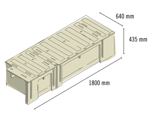 Buildify Campingbox Christoph bedsysteem, lengte-asymmetrisch, voor VW T5/T6, 1800x1180x435 mm (LxBxH) (zonder montage- en bevestigingsmateriaal)