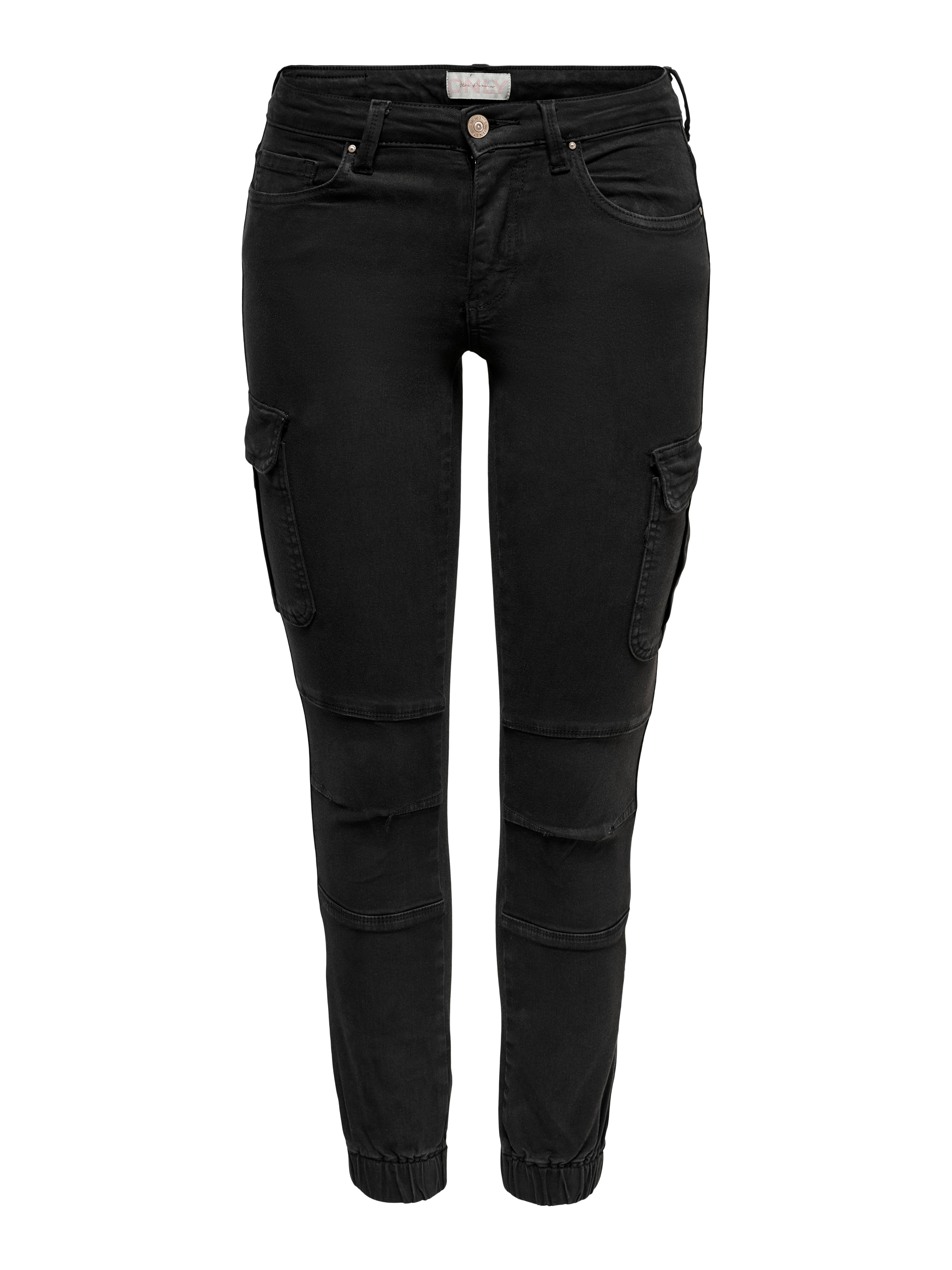 ONLMISSOURI Mittlere Taille Slim Fit Cargo-Hose Black