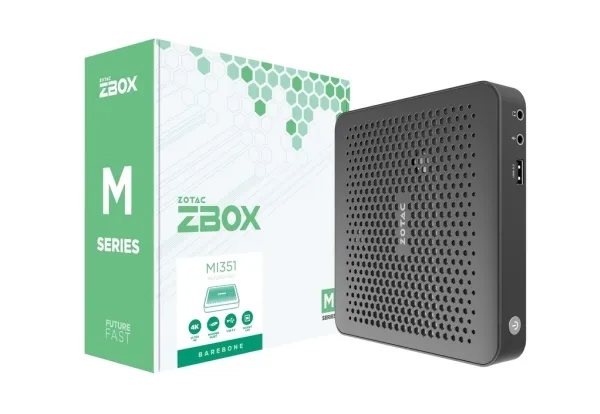 ZOTAC ZBOX M Series MI351 - Barebone - ultra-tynd form faktor 1 x N-series N100 / op til 3.4 GHz - RAM 0 GB - UHD Graphics - Gigabit Ethernet, IEEE 802.11ax (Wi-Fi 6), Bluetooth 5.2