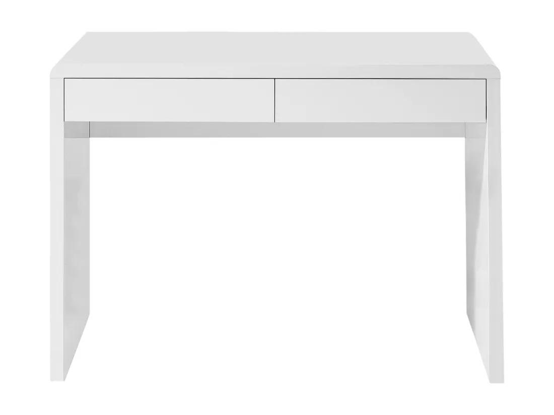 Bureau avec 2 tiroirs - MDF - Blanc laqué - VACELA