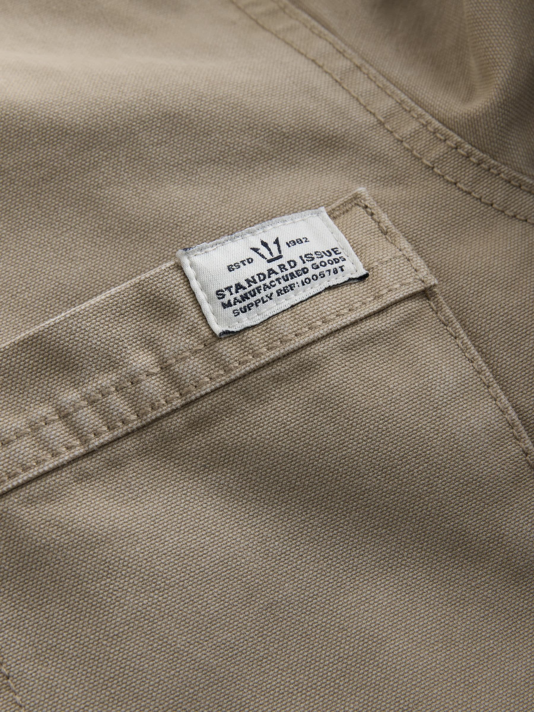 Ecru - Corduroy canvas shacket overshirt met kraag