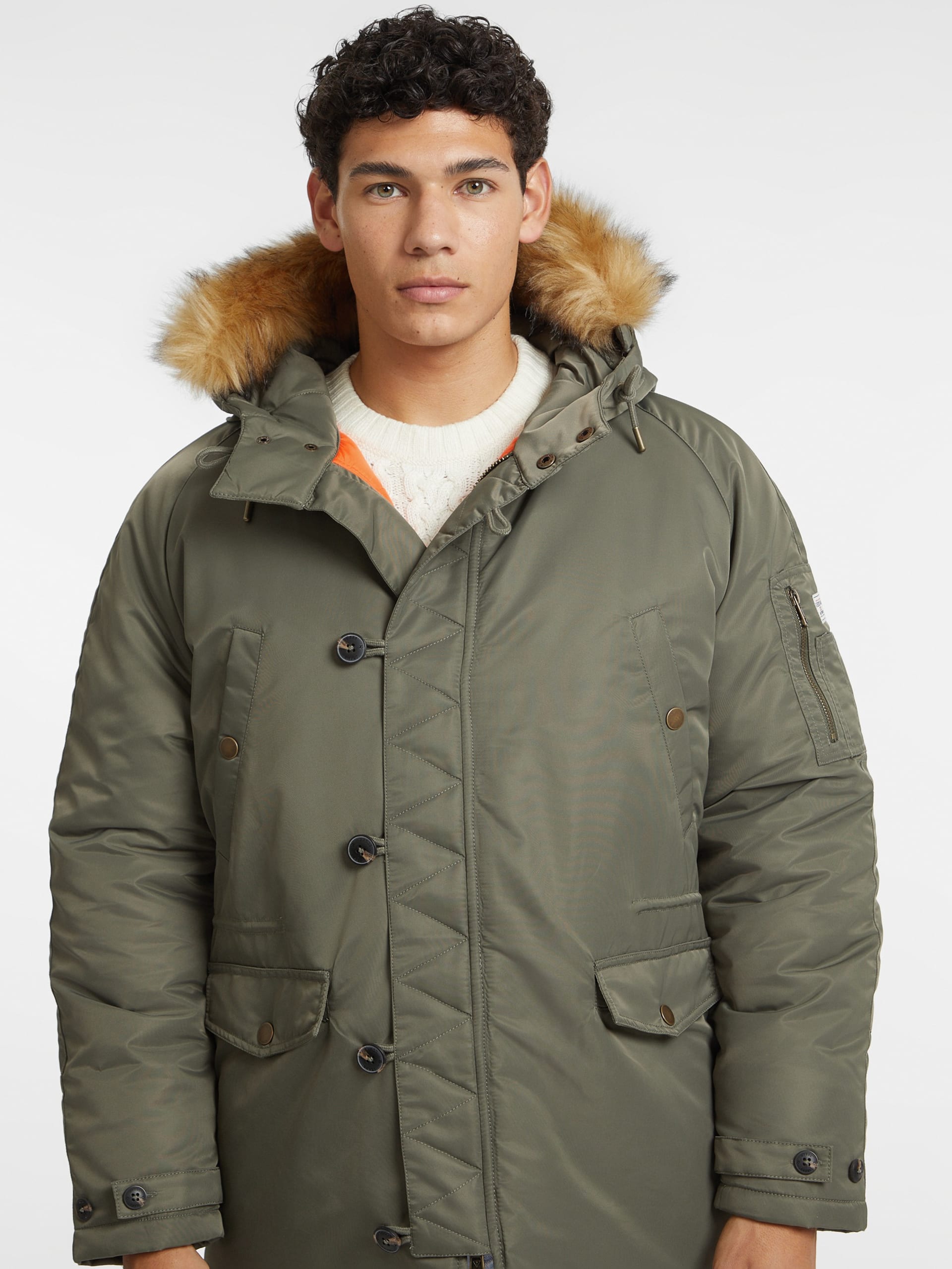 Parka de nylon com capuz