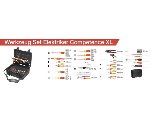 Wiha 80-delige gereedschapskoffer voor elektriciens Competence XL.