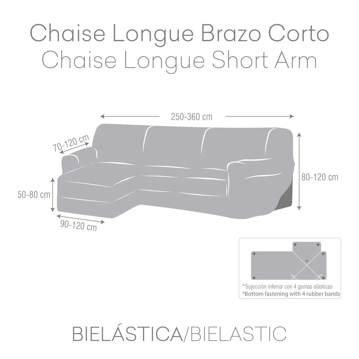 Eysa Housse chaise longue ROC - Gris clair