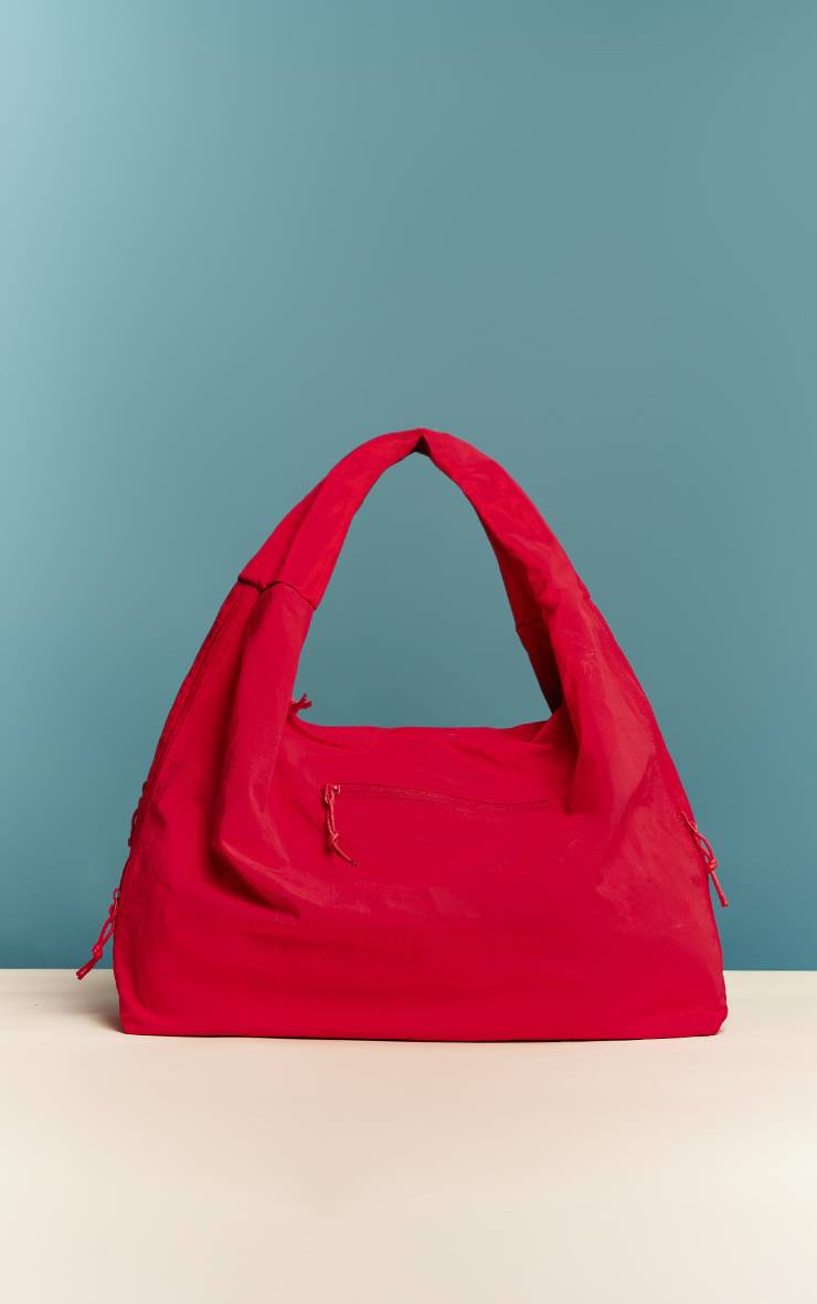 Rouge Sac À Bandoulière En Nylon