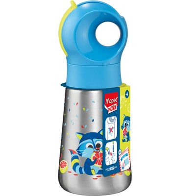 Gourde MINIZ en acier inoxydable 350 ml pour enfants – Design raton laveur – Étanche et écologique