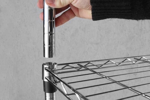 Sammenleggbar oppbevaringsstativ med justerbare trådhyller - 5 hyller - Hendi 812204