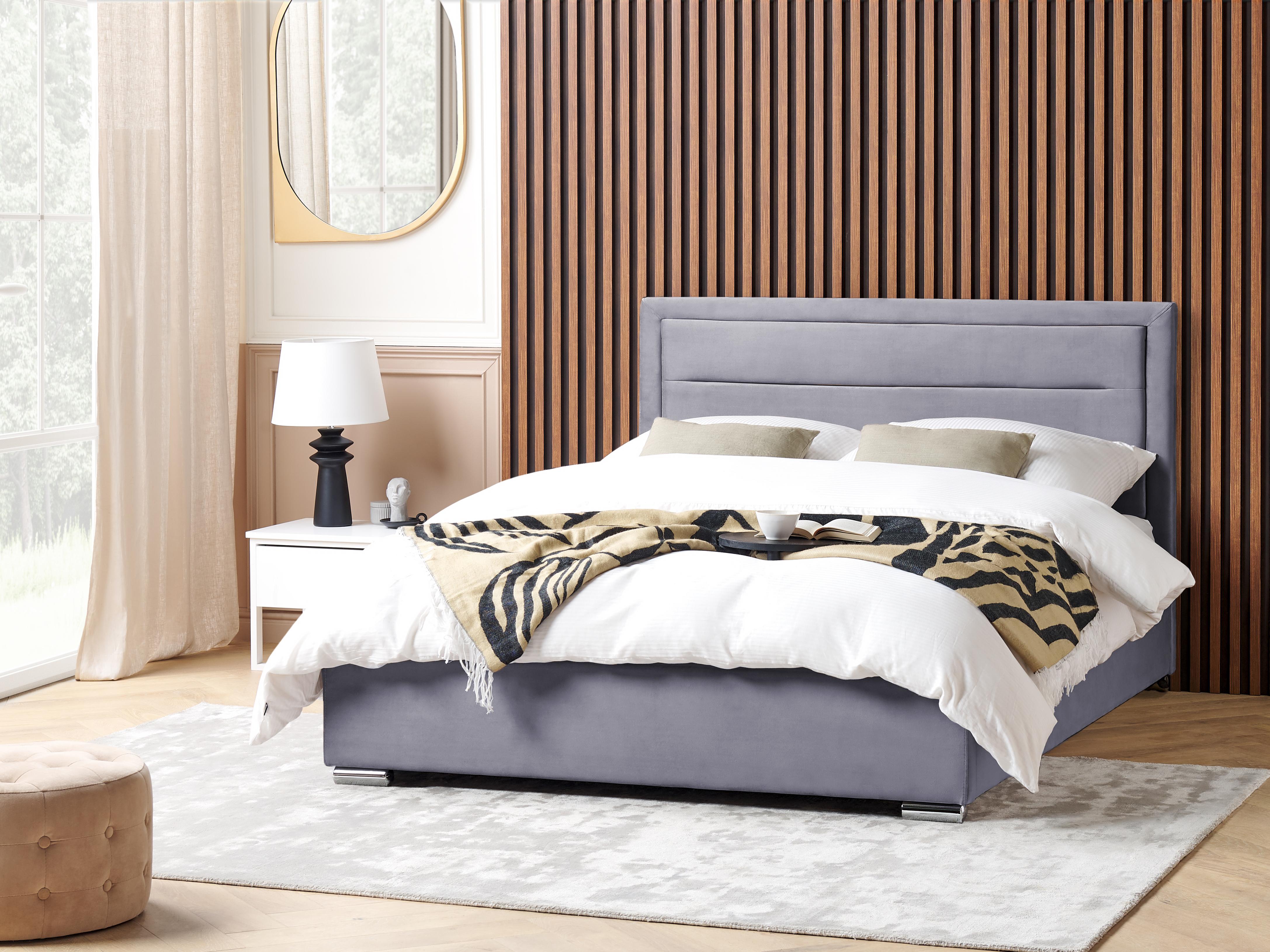 Bed met opbergruimte Fluweel ROUEN 180 x 200 cm Donkergrijs