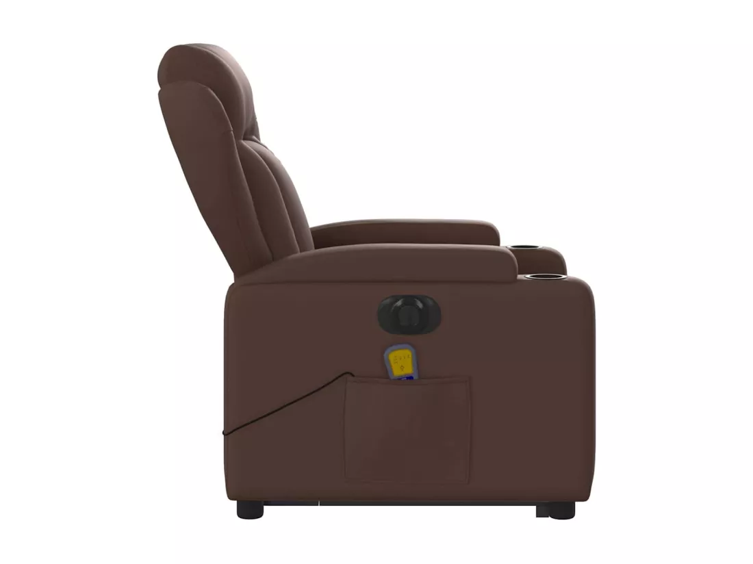 Fauteuil inclinable massant électrique marron similicuir