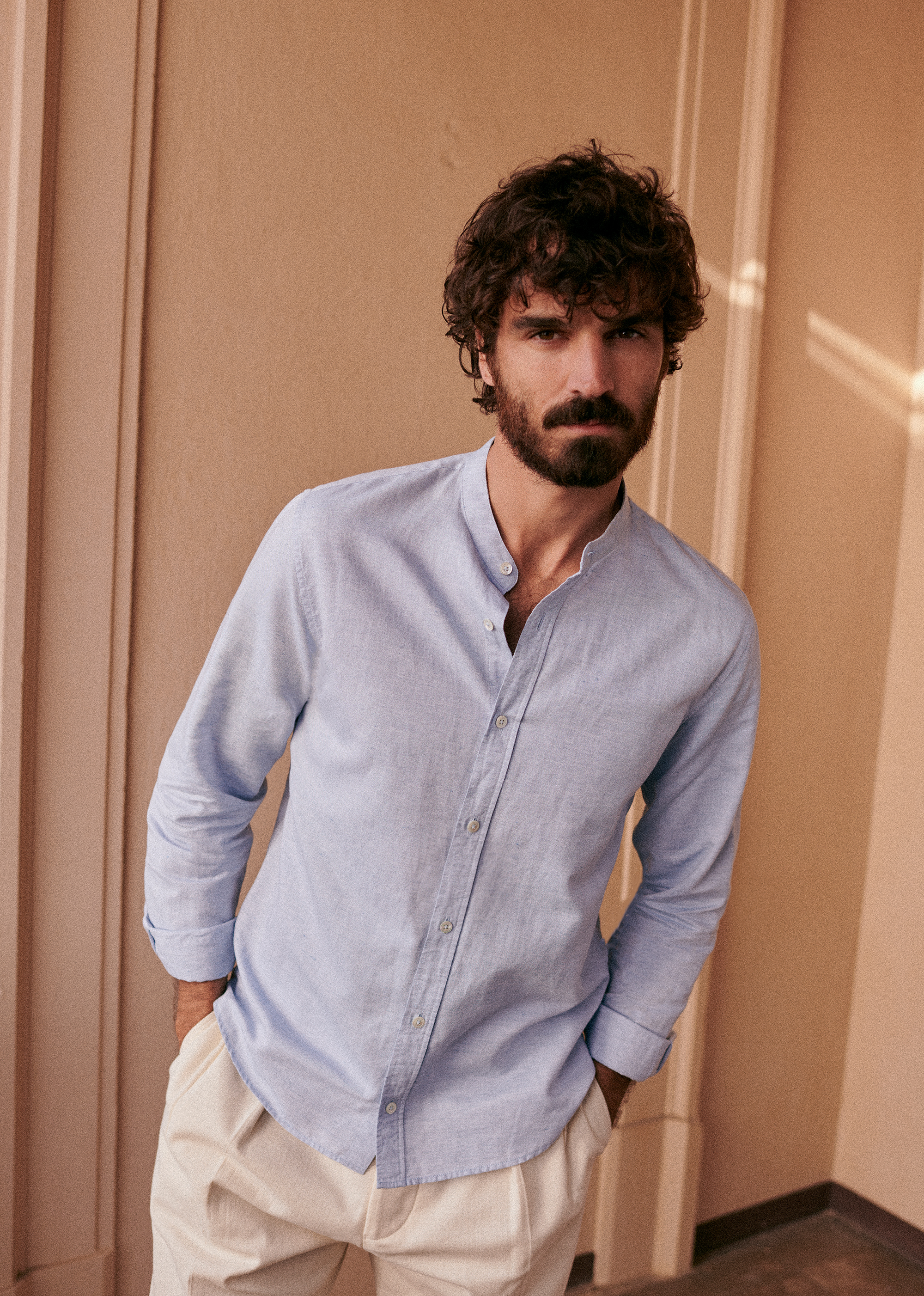 Chemise Benny Coton Lin - Bleu Ciel - POUR LUI 5906600