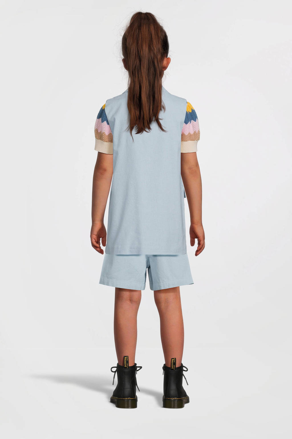 NAME IT gilet NKFFALINNEN lichtblauw