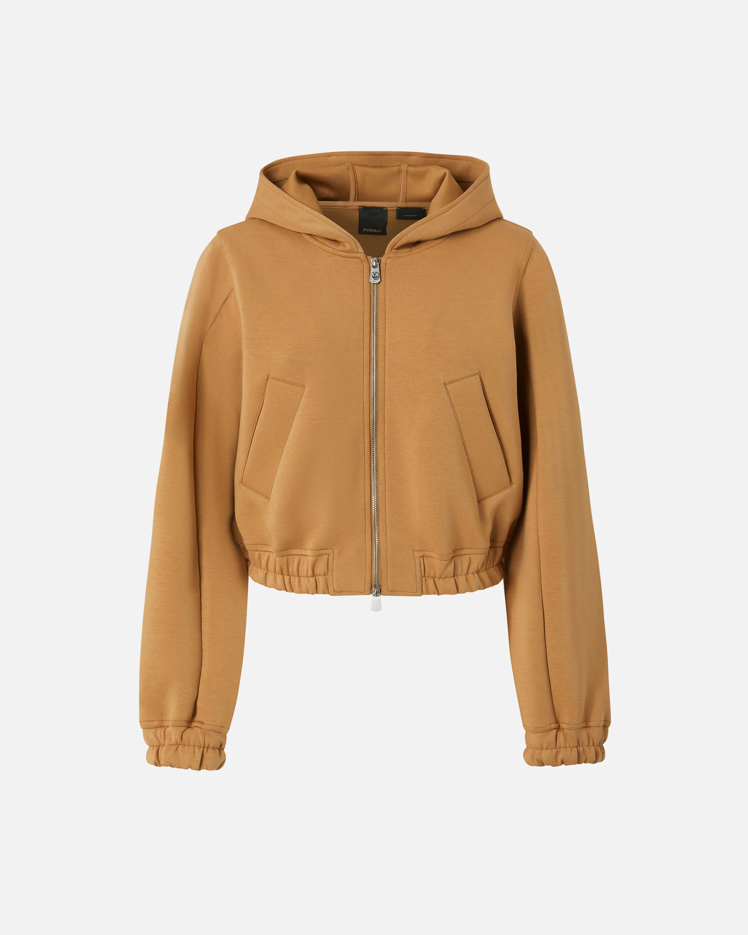 Sweat-shirt court à capuche style bomber | Orange